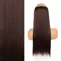 Long Straight Hair Pieces Synthetic Fishing Line Hair Extensions