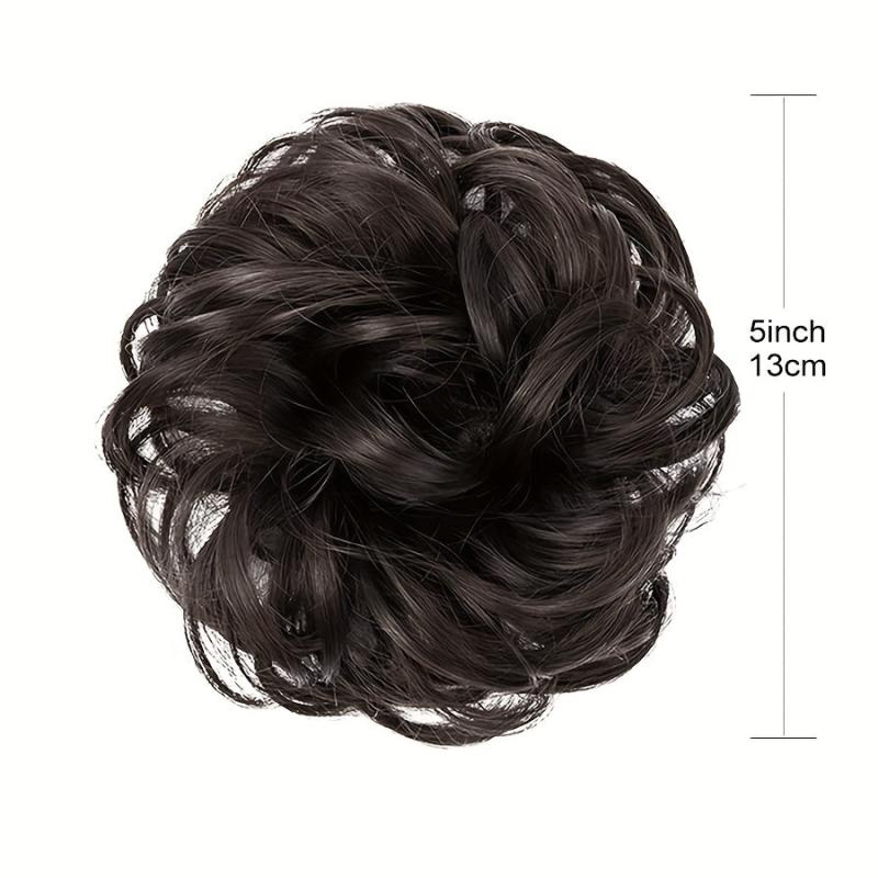 Wavy Curly Hair Bun Wrap Around Scrunchie Updo Extensions for Women