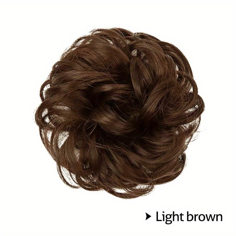 Wavy Curly Hair Bun Wrap Around Scrunchie Updo Extensions for Women