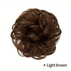 Wavy Curly Hair Bun Wrap Around Scrunchie Updo Extensions for Women