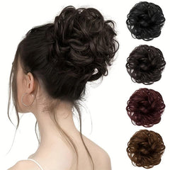 Wavy Curly Hair Bun Wrap Around Scrunchie Updo Extensions for Women