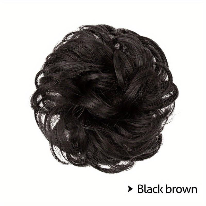 Wavy Curly Hair Bun Wrap Around Scrunchie Updo Extensions for Women