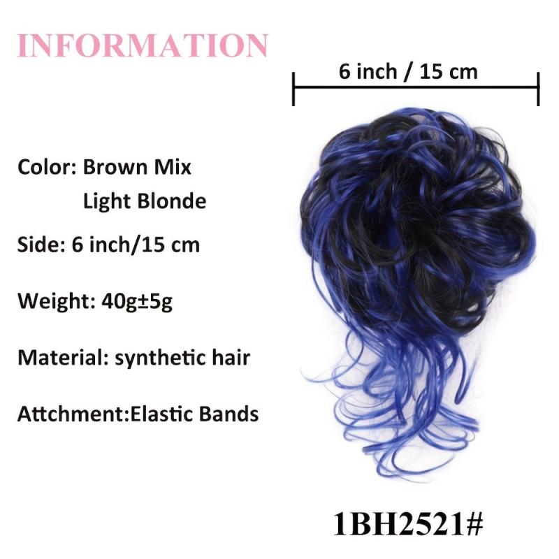 Messy Bun Hair Piece Updo Wavy Curly Hair Wrap Ponytail Hairpiece for Women