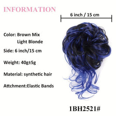 Messy Bun Hair Piece Updo Wavy Curly Hair Wrap Ponytail Hairpiece for Women