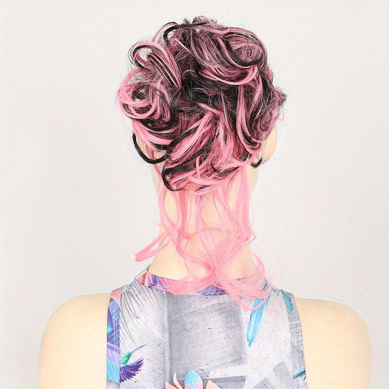 Messy Bun Hair Piece Updo Wavy Curly Hair Wrap Ponytail Hairpiece for Women