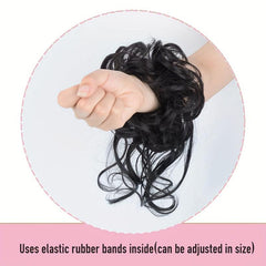 Messy Bun Hair Piece Updo Wavy Curly Hair Wrap Ponytail Hairpiece for Women