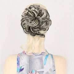Messy Bun Hair Piece Updo Wavy Curly Hair Wrap Ponytail Hairpiece for Women