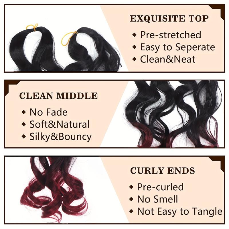 Braided Ponytail With Curly Ends Synthetic Hair Extensions