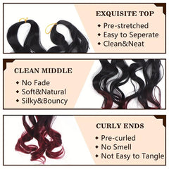 Braided Ponytail With Curly Ends Synthetic Hair Extensions