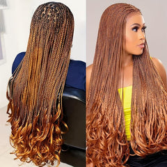 Braided Ponytail With Curly Ends Synthetic Hair Extensions