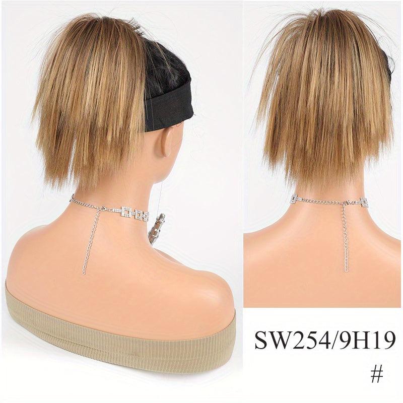 Short Straight Hair Bun Synthetic Chignon Hair Bun Hair Pieces