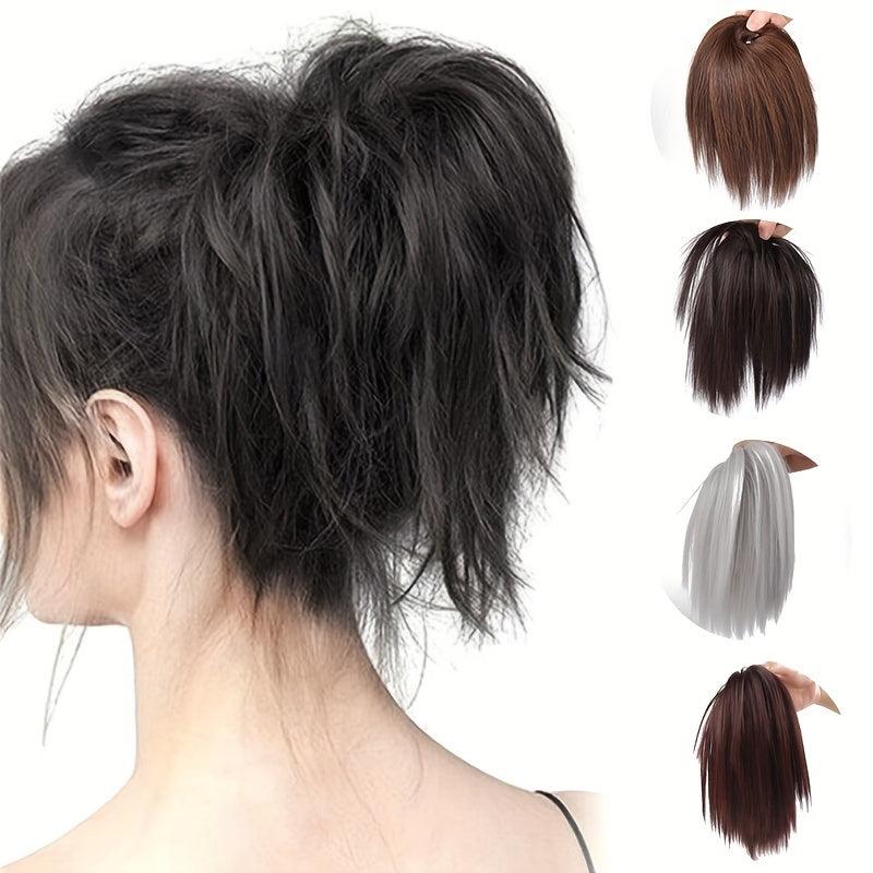 Short Straight Hair Bun Synthetic Chignon Hair Bun Hair Pieces