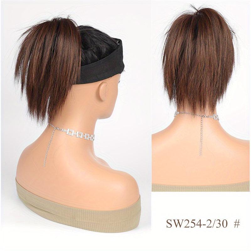 Short Straight Hair Bun Synthetic Chignon Hair Bun Hair Pieces