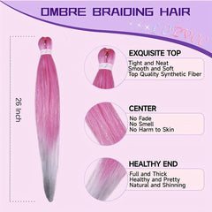 Y2K 2 Tones Tinsel Hair Extension Long Straight Colorful Synthetic Crochet Hair