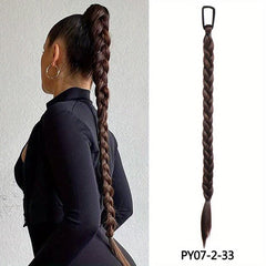 Long Rope Braided Ponytail Extensions Y2K Natural Soft Synthetic Hair