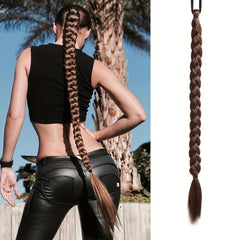 Long Rope Braided Ponytail Extensions Y2K Natural Soft Synthetic Hair