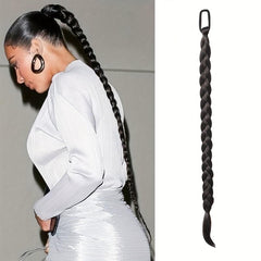 Long Rope Braided Ponytail Extensions Y2K Natural Soft Synthetic Hair