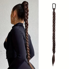 Long Rope Braided Ponytail Extensions Y2K Natural Soft Synthetic Hair