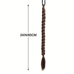 Long Rope Braided Ponytail Extensions Y2K Natural Soft Synthetic Hair