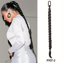 Long Rope Braided Ponytail Extensions Y2K Natural Soft Synthetic Hair