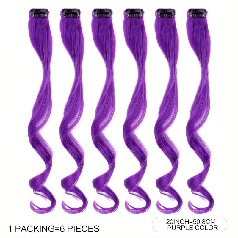 6pcs Colorful Clip In Hair Extensions for Parties and Halloween