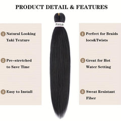 5pcs Pre Stretched Braiding Hair Synthetic Crochet Hair Extensions Natural