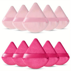 10 Triangle Cosmetic Powder Puffs Reusable Soft Plush Makeup Foundation Sponge
