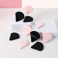 10 Triangle Cosmetic Powder Puffs Reusable Soft Plush Makeup Foundation Sponge