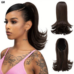 35 56 Cm Heat Resistant Silky Curly Ponytail Extension 1B 1BH30