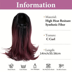 35 56 Cm Heat Resistant Silky Curly Ponytail Extension 1B 1BH30