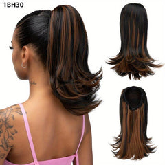 35 56 Cm Heat Resistant Silky Curly Ponytail Extension 1B 1BH30