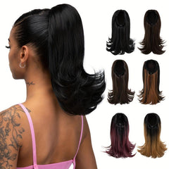 35 56 Cm Heat Resistant Silky Curly Ponytail Extension 1B 1BH30