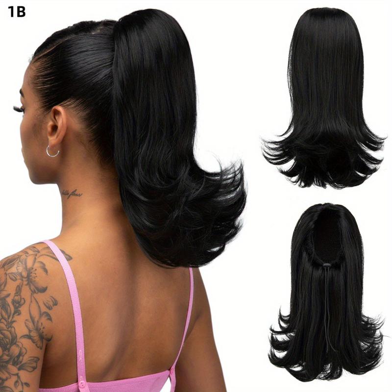 35 56 Cm Heat Resistant Silky Curly Ponytail Extension 1B 1BH30
