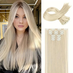 6pcs Synthetic Clip In Hair Extensions Straight Hair for Natural Style