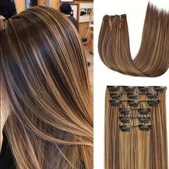 6pcs Synthetic Clip In Hair Extensions Straight Hair for Natural Style