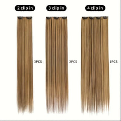 6pcs Synthetic Clip In Hair Extensions Straight Hair for Natural Style