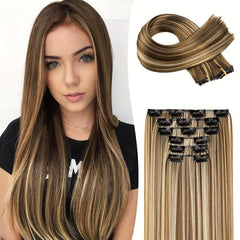 6pcs Synthetic Clip In Hair Extensions Straight Hair for Natural Style