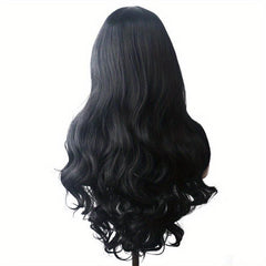Dark Purple Long Wavy Hair Wigs Synthetic Fiber Middle Part Wigs 66 cm Halloween