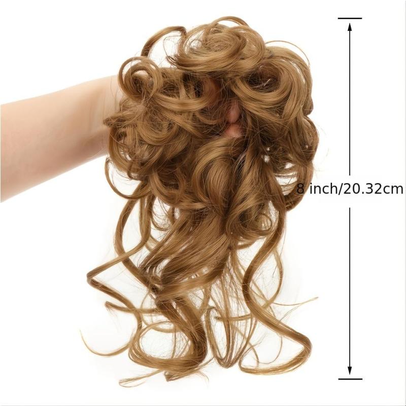 Synthetic Curly Donut Chignon with Elastic Band Scrunchies Messy Hair Bun Updo