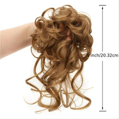 Synthetic Curly Donut Chignon with Elastic Band Scrunchies Messy Hair Bun Updo