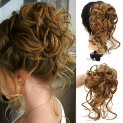 Synthetic Curly Donut Chignon with Elastic Band Scrunchies Messy Hair Bun Updo