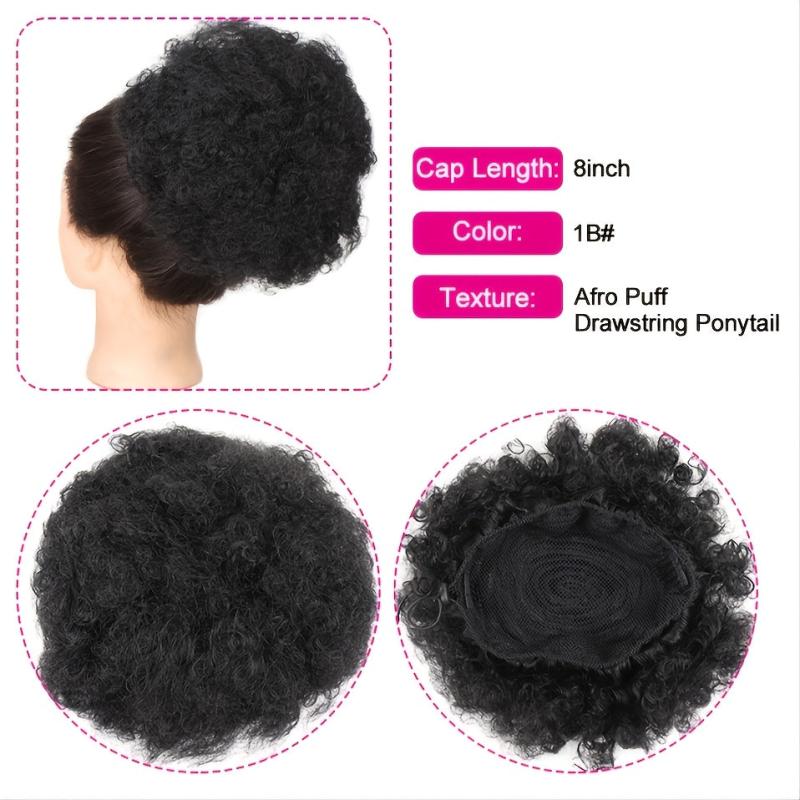 Short Curly Drawstring Ponytail Extension Puff Ponytail Wrap Updo Hair