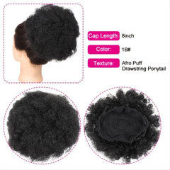 Short Curly Drawstring Ponytail Extension Puff Ponytail Wrap Updo Hair