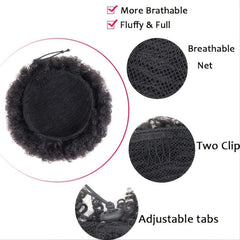Short Curly Drawstring Ponytail Extension Puff Ponytail Wrap Updo Hair