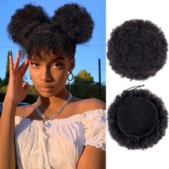 Short Curly Drawstring Ponytail Extension Puff Ponytail Wrap Updo Hair