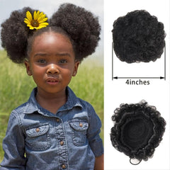 Short Curly Drawstring Ponytail Extension Puff Ponytail Wrap Updo Hair