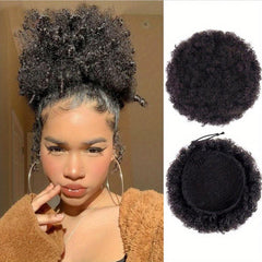 Short Curly Drawstring Ponytail Extension Puff Ponytail Wrap Updo Hair