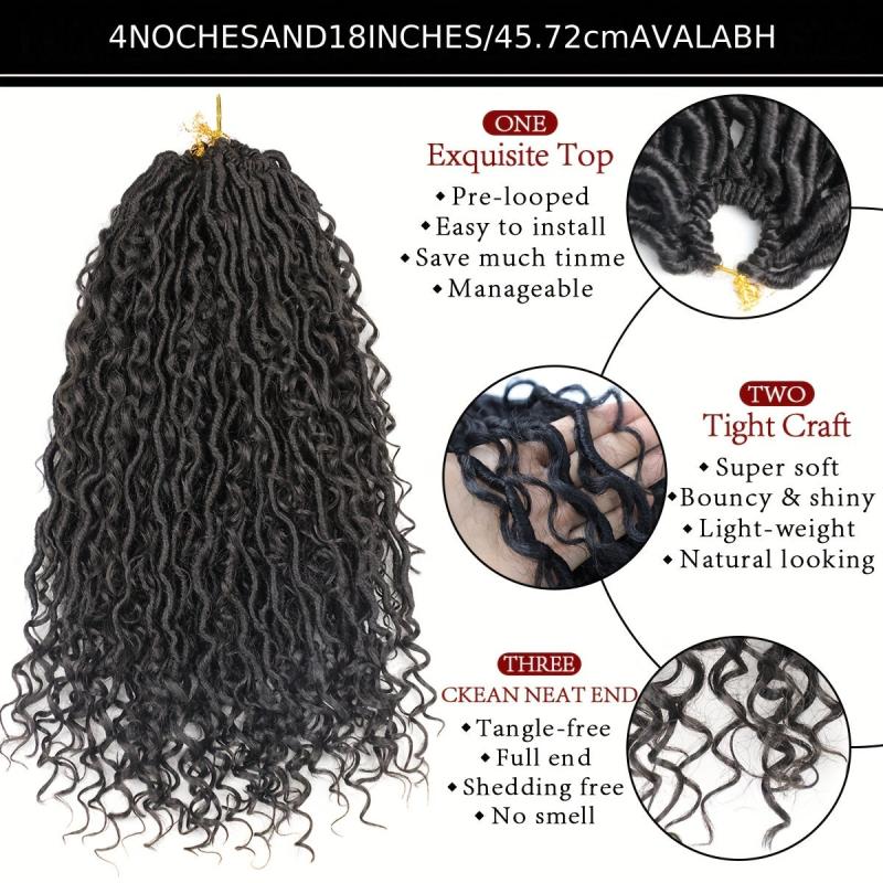 Boho Faux Locs Curly Crochet Extensions for Women