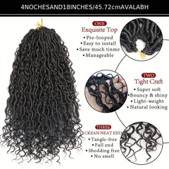 Boho Faux Locs Curly Crochet Extensions for Women
