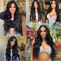 Long Wavy Wig with Lace Front for Daily and Party Use